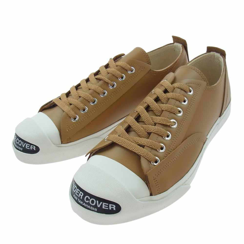 UNDERCOVER アンダーカバー 24AW UC2D9F02 TOE LOGO LEATHER SNEAKERS トゥ ロゴ レザー ローカット スニーカー ライトブラウン系 L【極上美品】【中古】