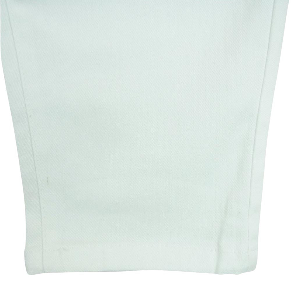 1piu1uguale3 ウノピュウノウグァーレトレ USB-24052 RELAX リラックス ロゴ 刺繍 スキニー デニム パンツ ホワイト系 L【美品】【中古】