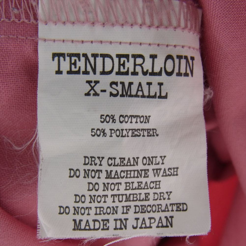 TENDERLOIN テンダーロイン T-WORK SHT T/C ワークシャツ ロゴワッペン ボタンダウン 長袖シャツ ピンク系 S【中古】