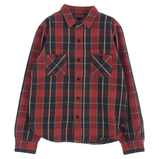 TENDERLOIN テンダーロイン コットン チェック柄 長袖シャツ ネルシャツ レッド レッド系 S【中古】