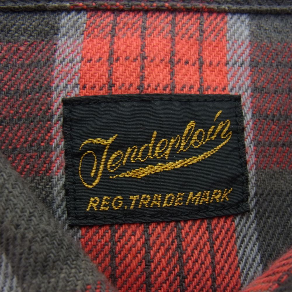 TENDERLOIN テンダーロイン コットン チェック柄 長袖シャツ ネルシャツ レッド レッド系 S【中古】