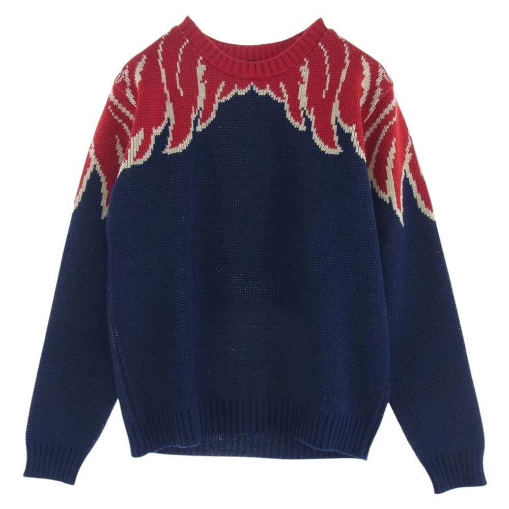 TENDERLOIN テンダーロイン 15AW WING KNIT SWEATER ウィング ウール ニット セーター ブルー系 レッド系【中古】