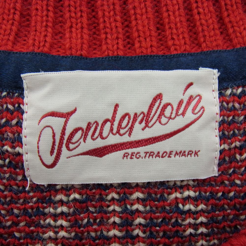 TENDERLOIN テンダーロイン 15AW WING KNIT SWEATER ウィング ウール ニット セーター ブルー系 レッド系【中古】