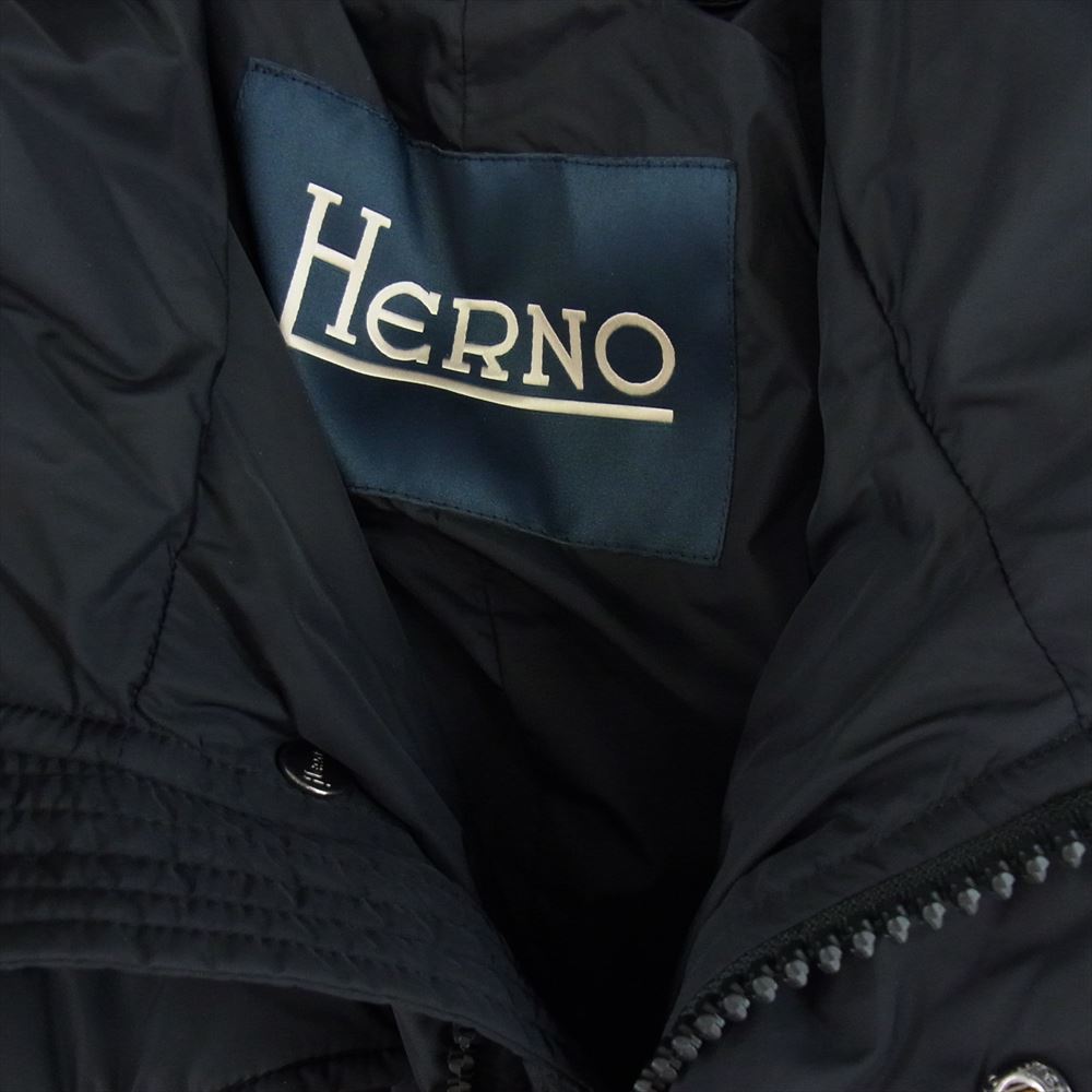 Herno ヘルノ PI0191U 12004D フード ダウンブルゾン ポーラテック ナイロン  ブラック系 44【中古】