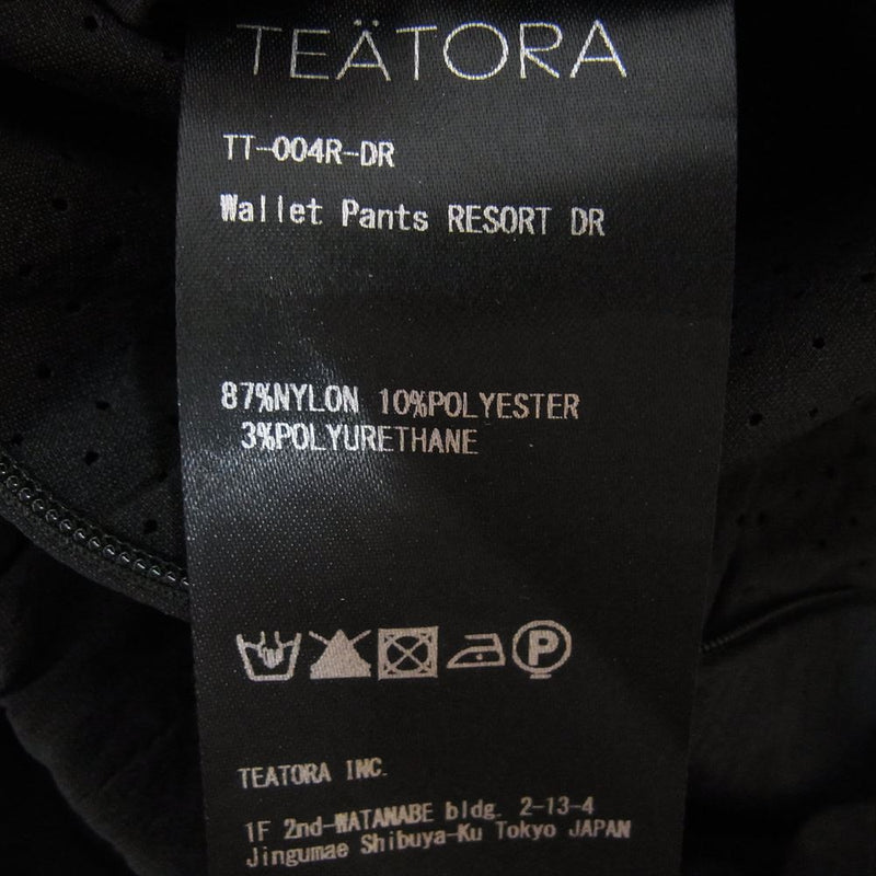 TEATORA テアトラ 22SS TT-004R-DR Wallet Pants RESORT DR ウォレット パンツ リゾート ブラック系 5【中古】