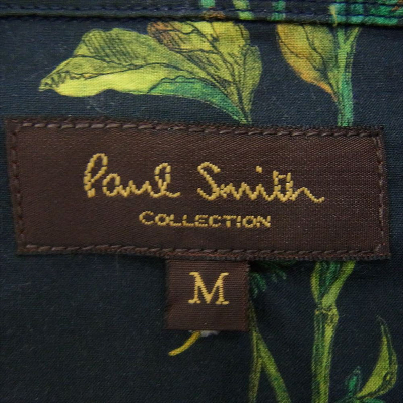 Paul Smith ポール・スミス フラワー 総柄 長袖 ロングスリーブ コットン シャツ ブラック系 M【中古】