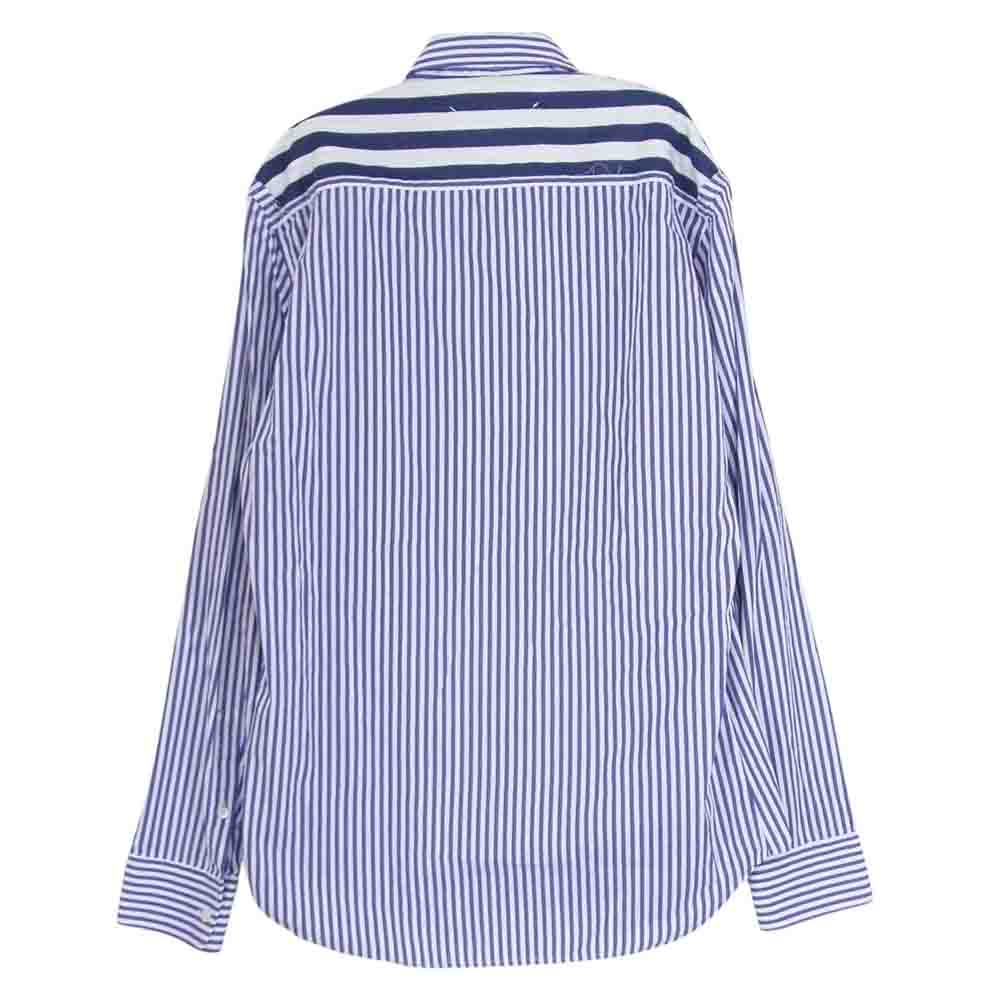 MAISON MARGIELA メゾンマルジェラ 19SS S50DL0383 COMBO STRIPE SHIRT コットン ストライプ シャツ ブルー系 38【中古】