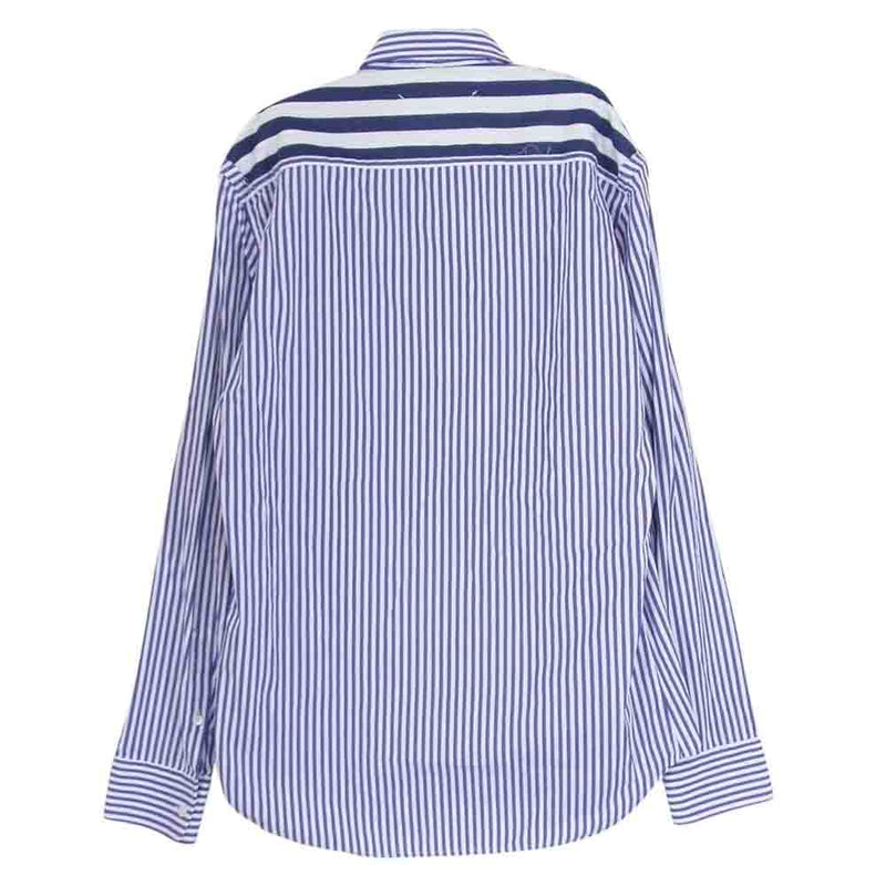 MAISON MARGIELA メゾンマルジェラ 19SS S50DL0383 COMBO STRIPE SHIRT コットン ストライプ シャツ ブルー系 38【中古】