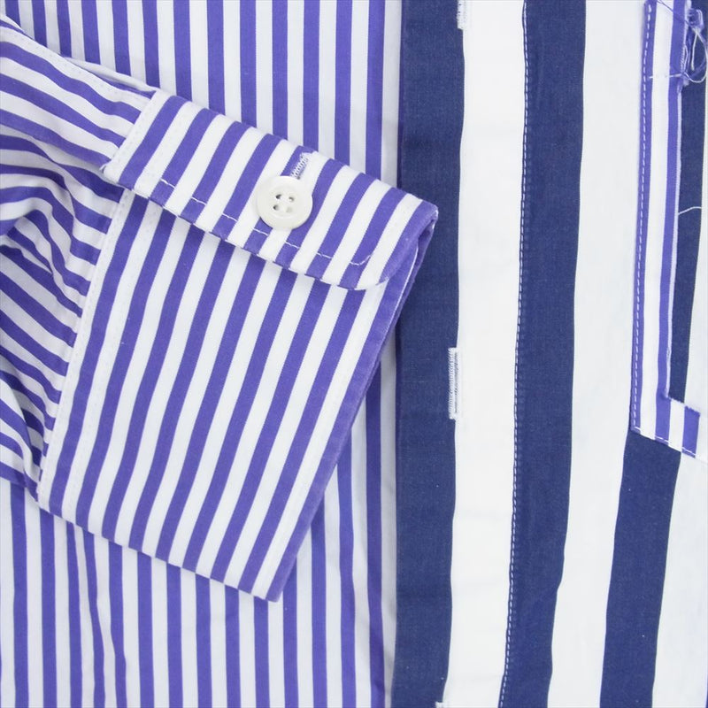 MAISON MARGIELA メゾンマルジェラ 19SS S50DL0383 COMBO STRIPE SHIRT コットン ストライプ シャツ ブルー系 38【中古】