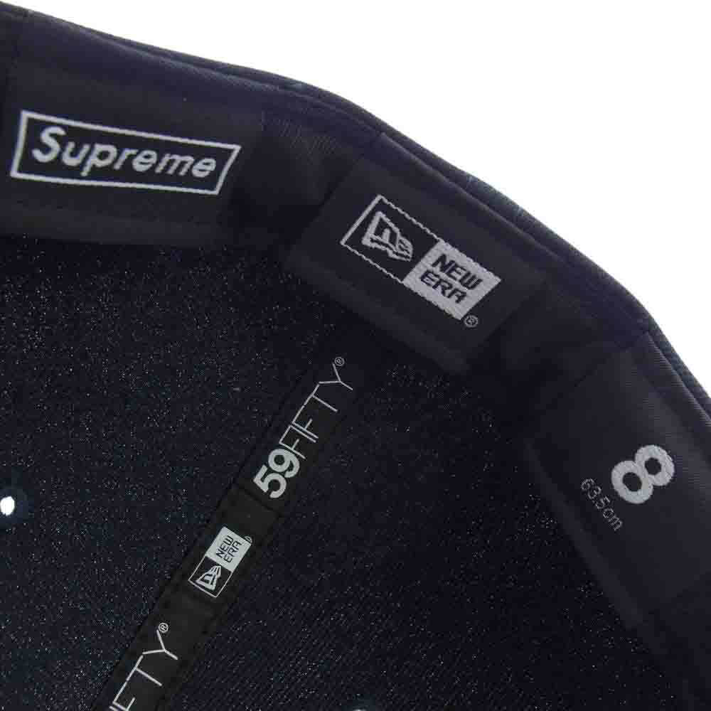 Supreme シュプリーム  21AW × New Era No Comp Box Logo CAP Black ニューエラ ボックスロゴ キャップ ネイビー系 8(63.5cm)【中古】