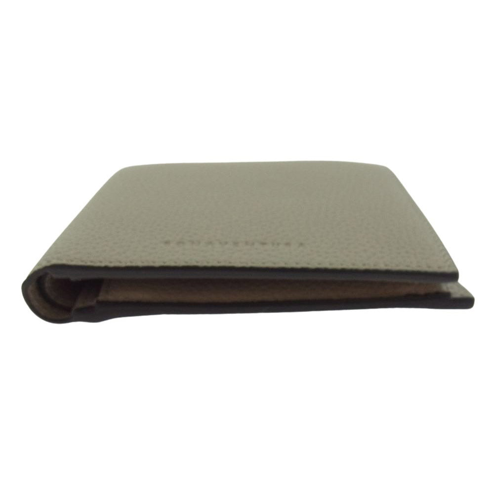 ボナベンチュラ BWAT24-GG MEN BI FOLD WALLET メンズ バイフォールド ウォレット シュリンクレザー 二つ折り財布 ベージュ系【中古】