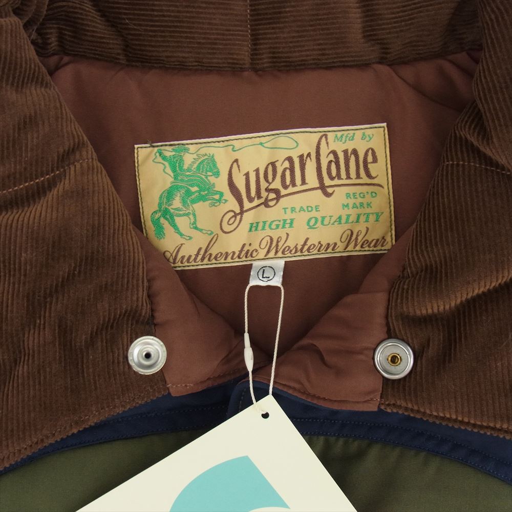 SUGAR CANE シュガーケーン SC15400 T/C PADDING VEST 中綿 パディングベスト グリーン カーキ系 L【新古品】【未使用】【中古】