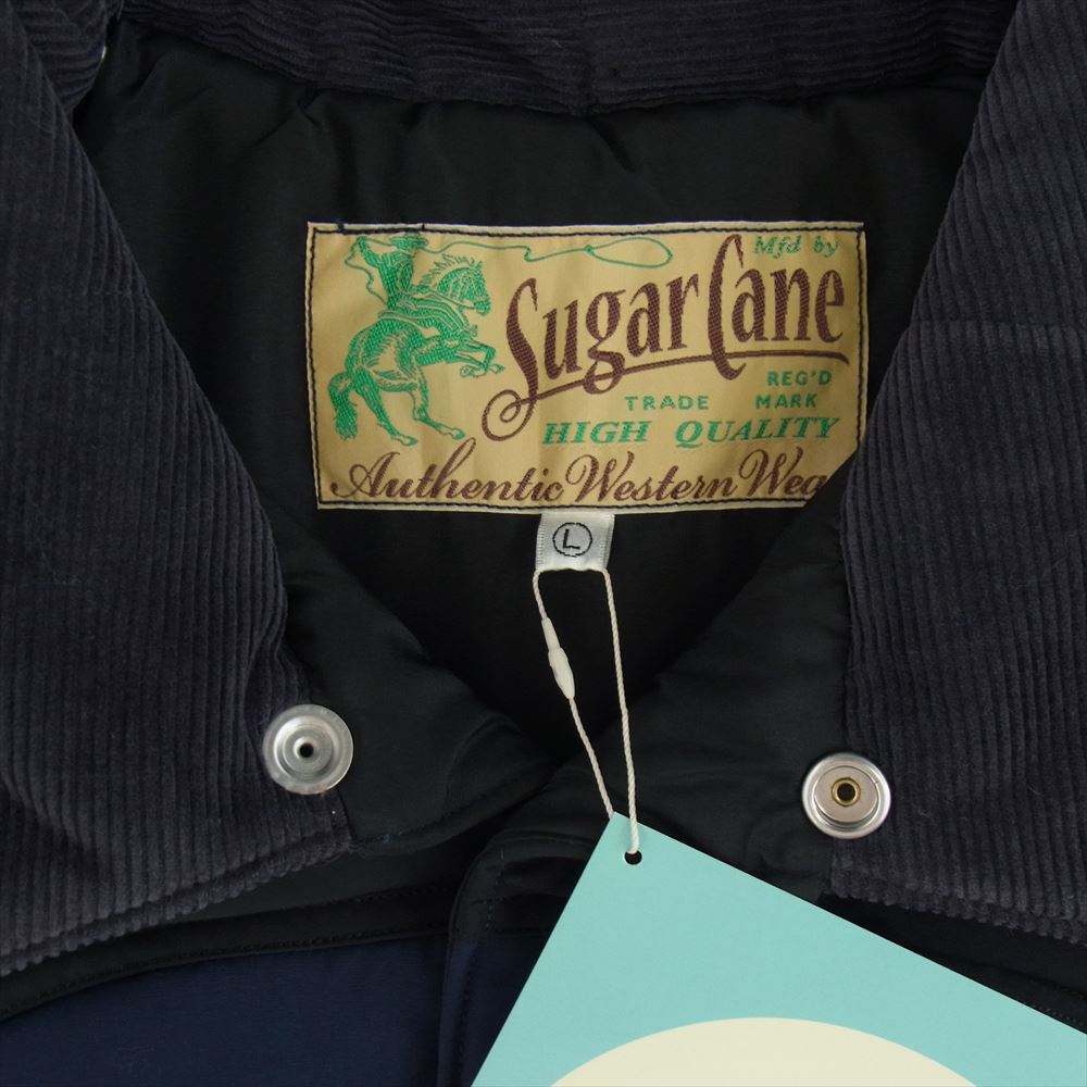 SUGAR CANE シュガーケーン SC15400 T/C PADDING VEST 中綿 パディングベスト ネイビー ネイビー系 L【新古品】【未使用】【中古】