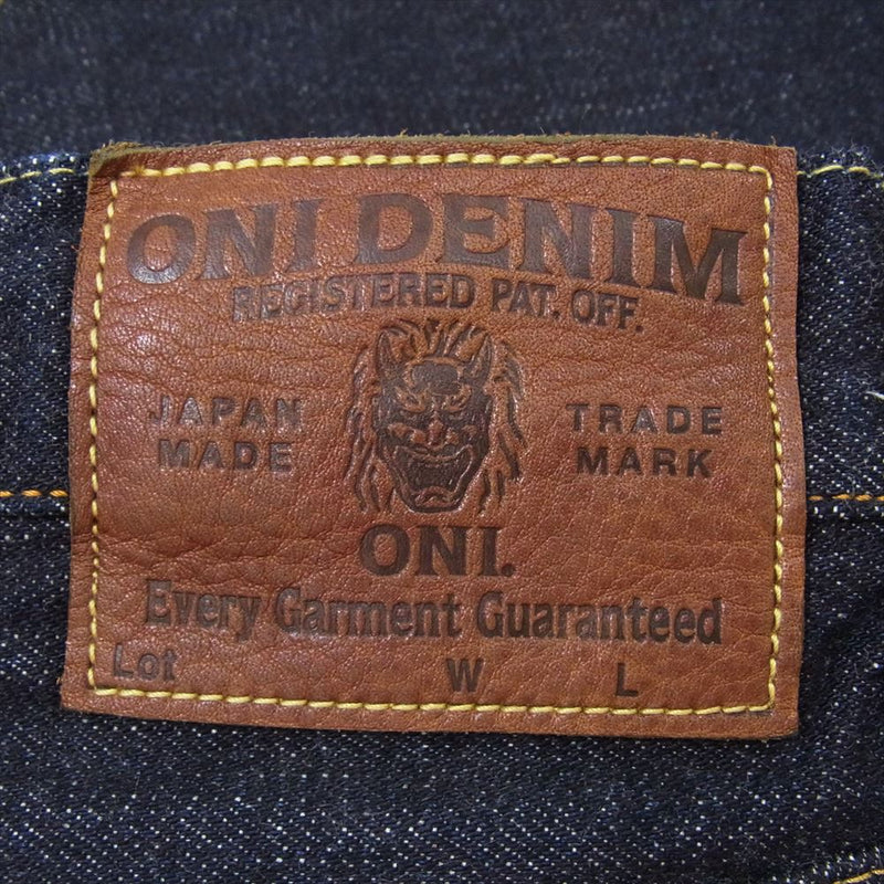 鬼デニム ONI-200 Wide Straight 15oz Low Tension Denim ワイドストレート ローテンション デニム ボタンフライ パンツ インディゴブルー系 30【中古】