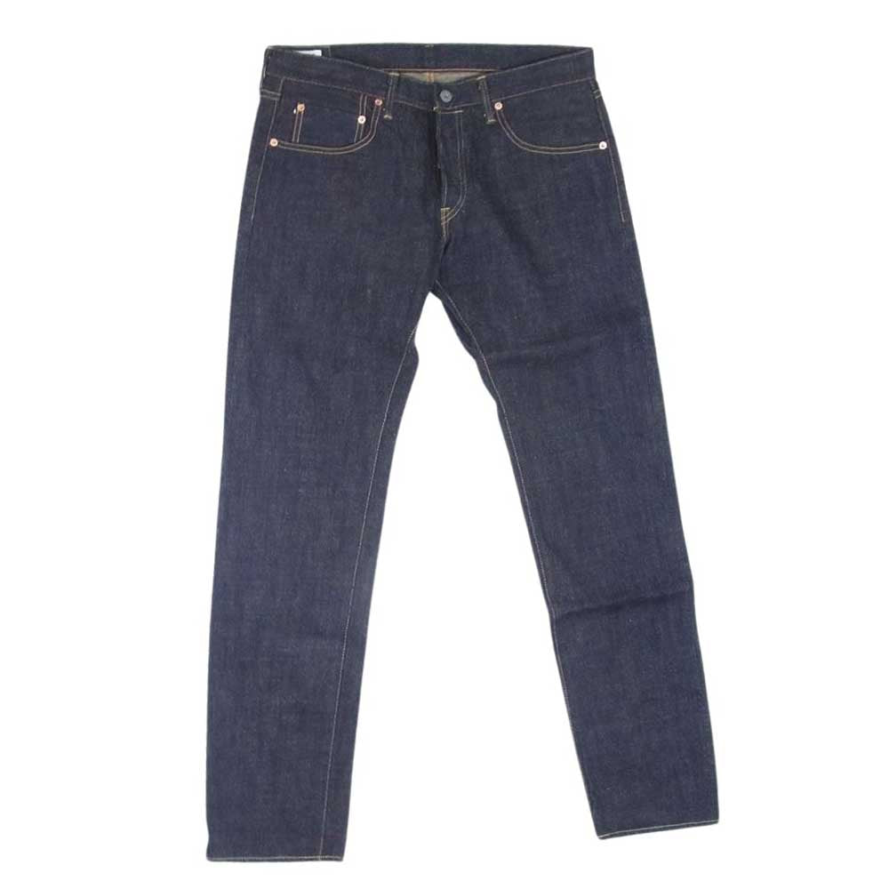 鬼デニム ONI622-14KBE 14oz. Indigo x Beige Relax Tapered 青鬼 リラックス テーパード ボタンフライ インディゴブルー系 34【中古】