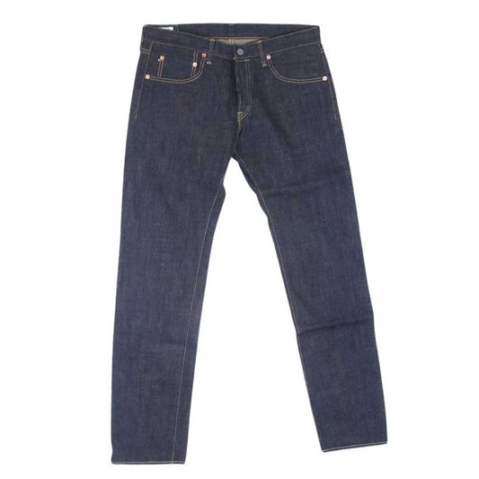 鬼デニム ONI622-14KBE 14oz. Indigo x Beige Relax Tapered 青鬼 リラックス テーパード ボタンフライ インディゴブルー系 34【中古】