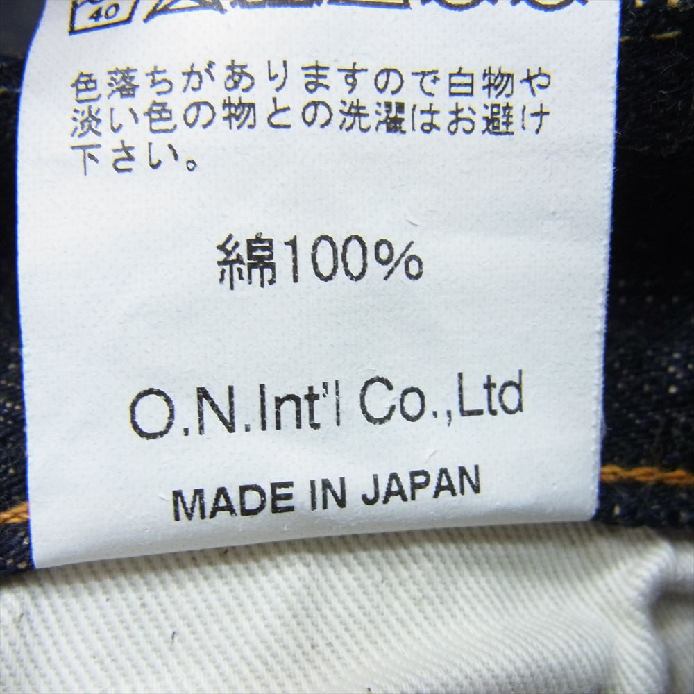 鬼デニム ONI622-14KBE 14oz. Indigo x Beige Relax Tapered 青鬼 リラックス テーパード ボタンフライ インディゴブルー系 34【中古】