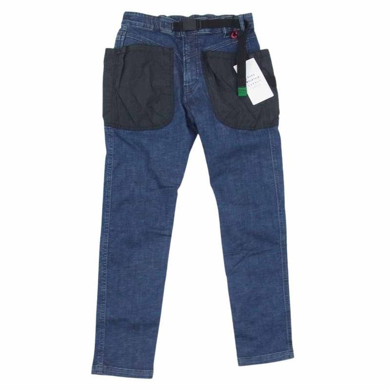 NANGA ナンガ HK-S114 × H.A.K.U MOUNTAIN SUPPLY ハク マウンテン サプライ LOW CLOTCH SKINNY2 ロークロッチスキニー パンツ インディゴブルー系 M【美品】【中古】