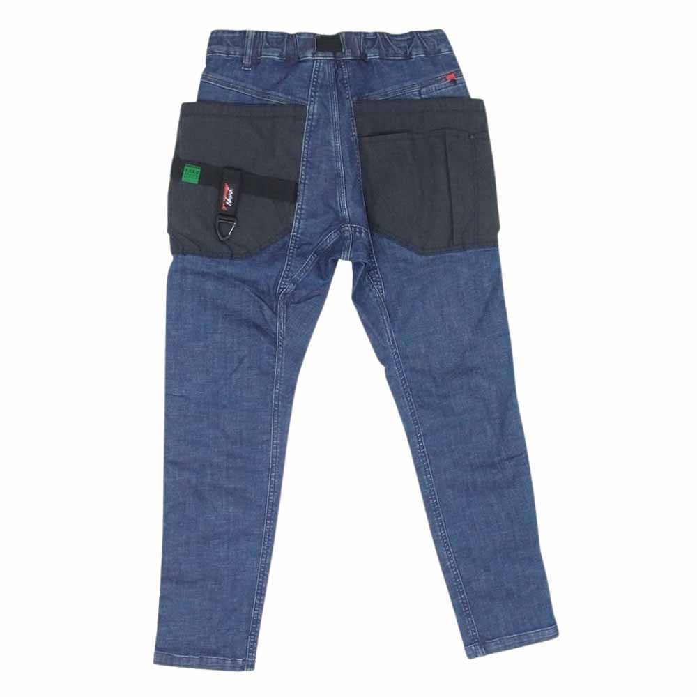 NANGA ナンガ HK-S114 × H.A.K.U MOUNTAIN SUPPLY ハク マウンテン サプライ LOW CLOTCH SKINNY2 ロークロッチスキニー パンツ インディゴブルー系 M【美品】【中古】