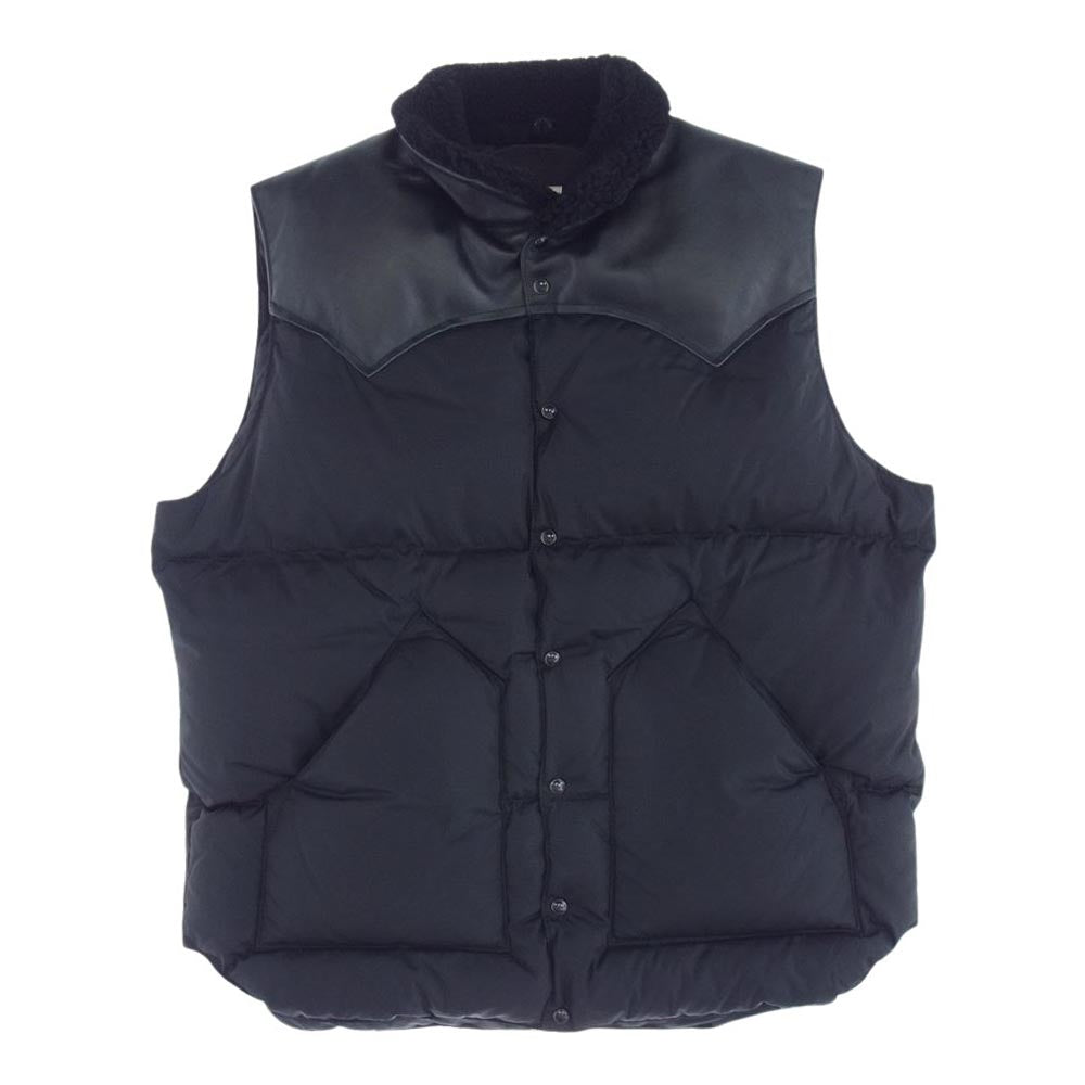 ロッキーマウンテンフェザーベッド  200-192-02 CHRISTY VEST クリスティー ダウンベスト 襟ボア ブラック系 44【新古品】【未使用】【中古】