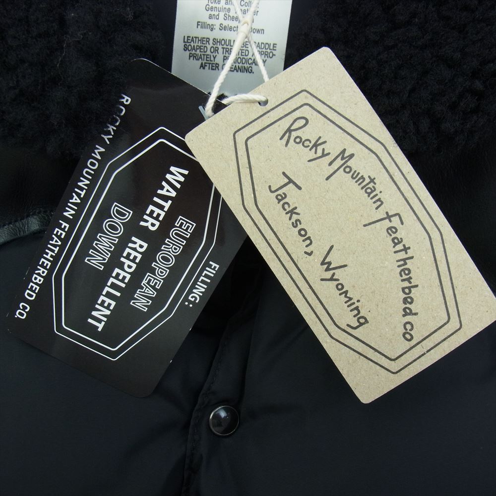 ロッキーマウンテンフェザーベッド  200-192-02 CHRISTY VEST クリスティー ダウンベスト 襟ボア ブラック系 44【新古品】【未使用】【中古】