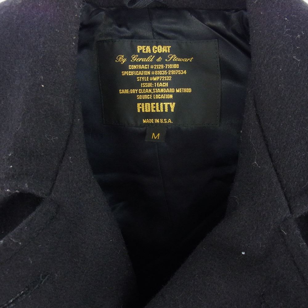FIDELITY フェデリティー USA製 ウールメルトン Pコート ピーコート ブラック系 M【中古】