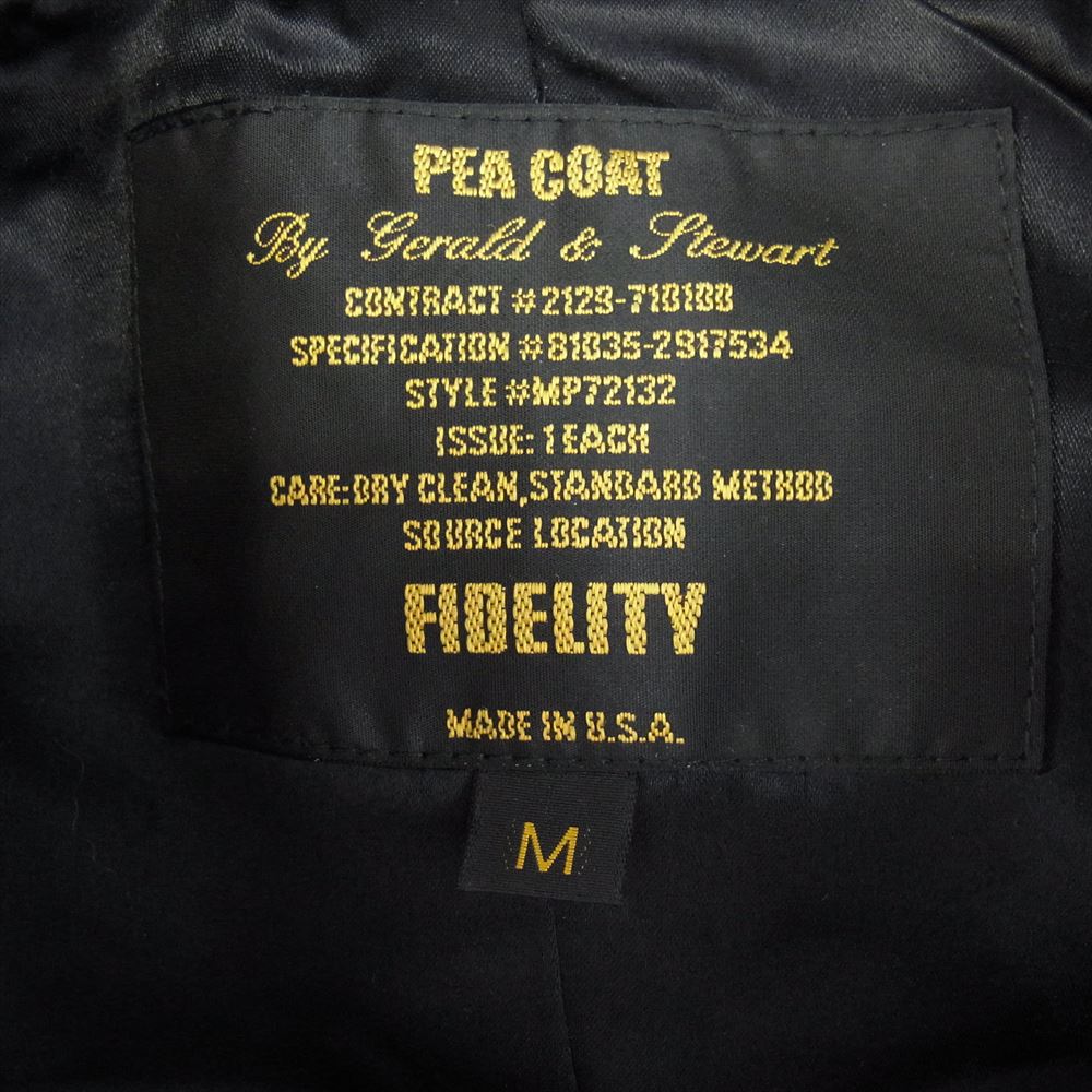 FIDELITY フェデリティー USA製 ウールメルトン Pコート ピーコート ブラック系 M【中古】