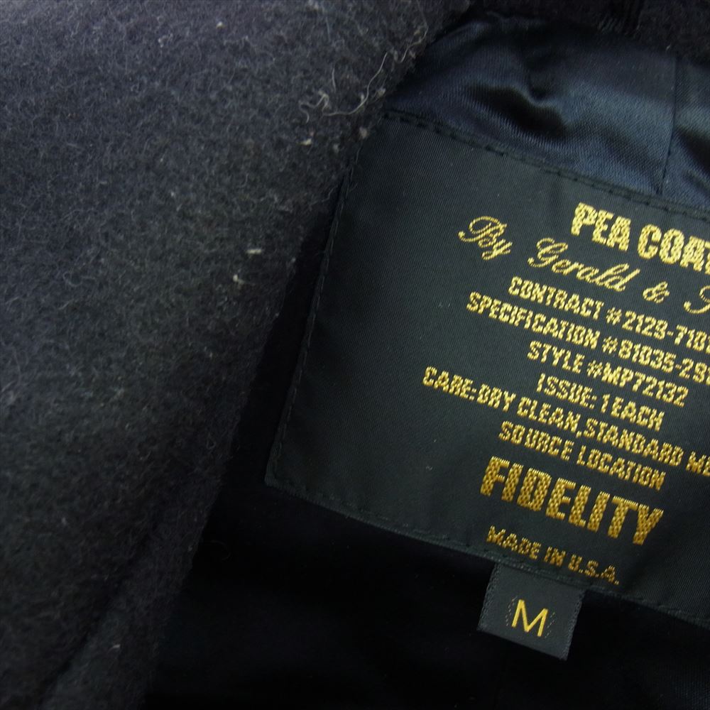 FIDELITY フェデリティー USA製 ウールメルトン Pコート ピーコート ブラック系 M【中古】