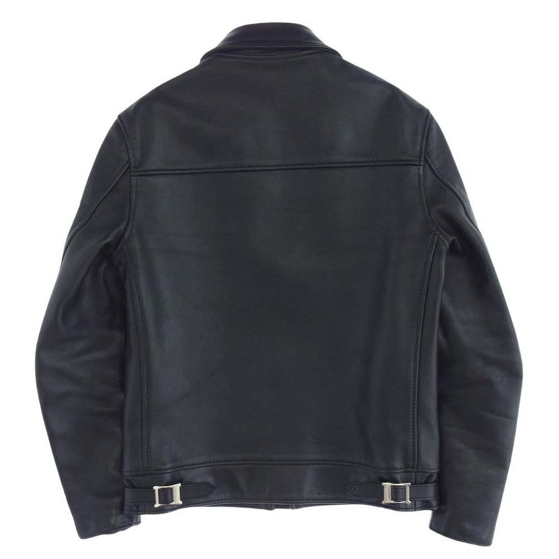 トリプルシックス LJM-9TF   IGHT FIT SINGLE LEATHER JACKET タイトフィット センタージップ シングル ライダース ジャケット ブラック系 34【中古】