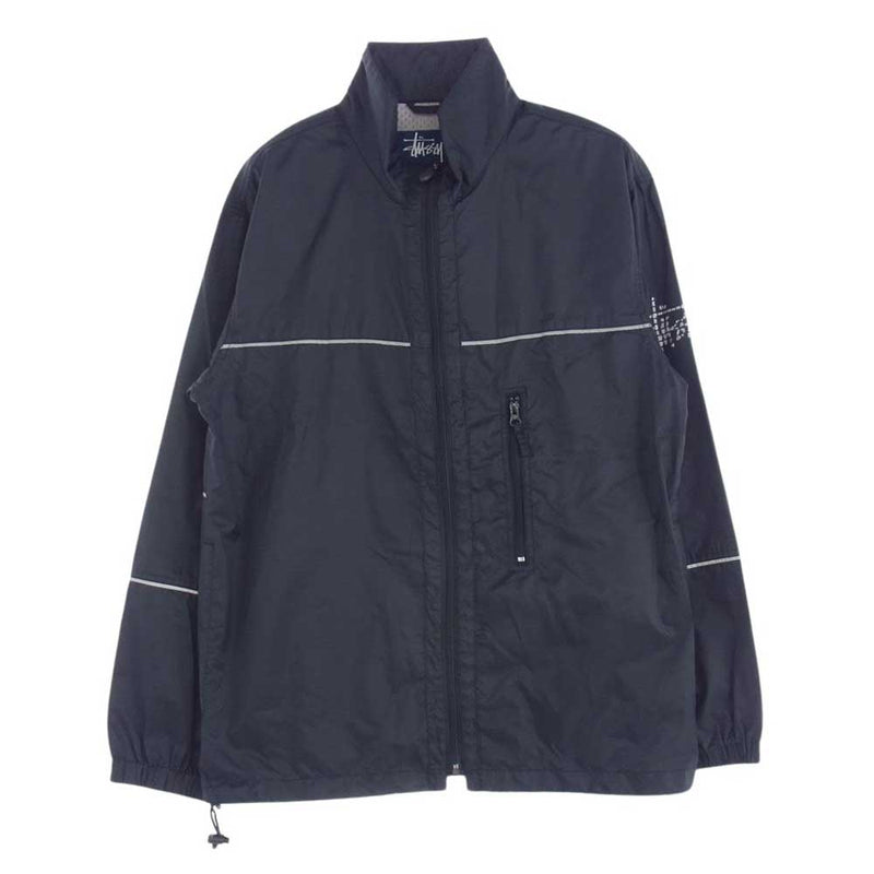 STUSSY ステューシー 90s リフレクティブライン ショルダー ストックロゴ ナイロン ジャケット グレー系 M【中古】