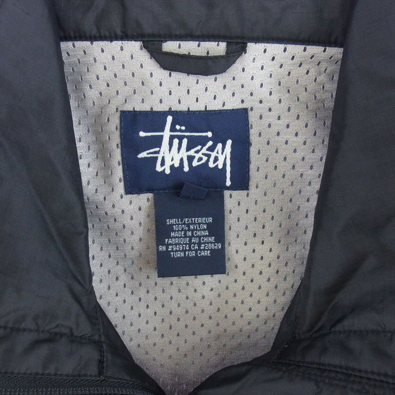 STUSSY ステューシー 90s リフレクティブライン ショルダー ストックロゴ ナイロン ジャケット グレー系 M【中古】