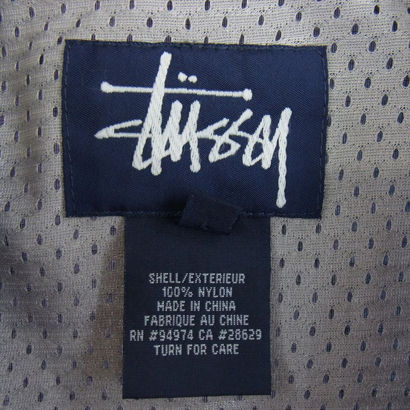 STUSSY ステューシー 90s リフレクティブライン ショルダー ストックロゴ ナイロン ジャケット グレー系 M【中古】