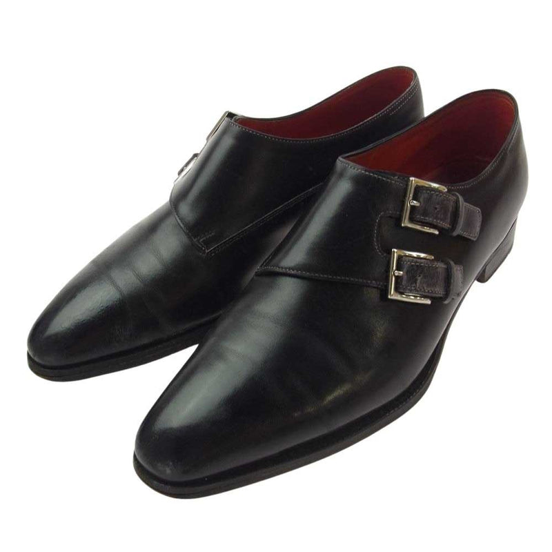 John Lobb ジョンロブ CHAPEL チャペル ダブルモンク レザーシューズ ブラック ブラック系 6.5【中古】