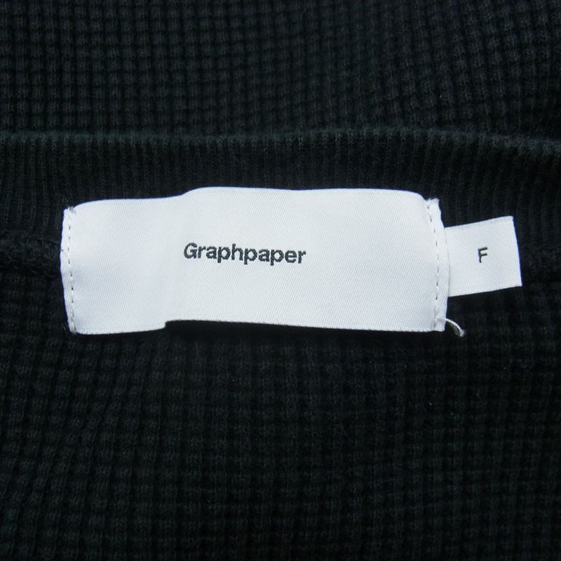 GRAPHPAPER グラフペーパー GM211-70139B Waffle Tee ワッフル ロングスリーブ 長袖 カットソー ブラック系 F【中古】