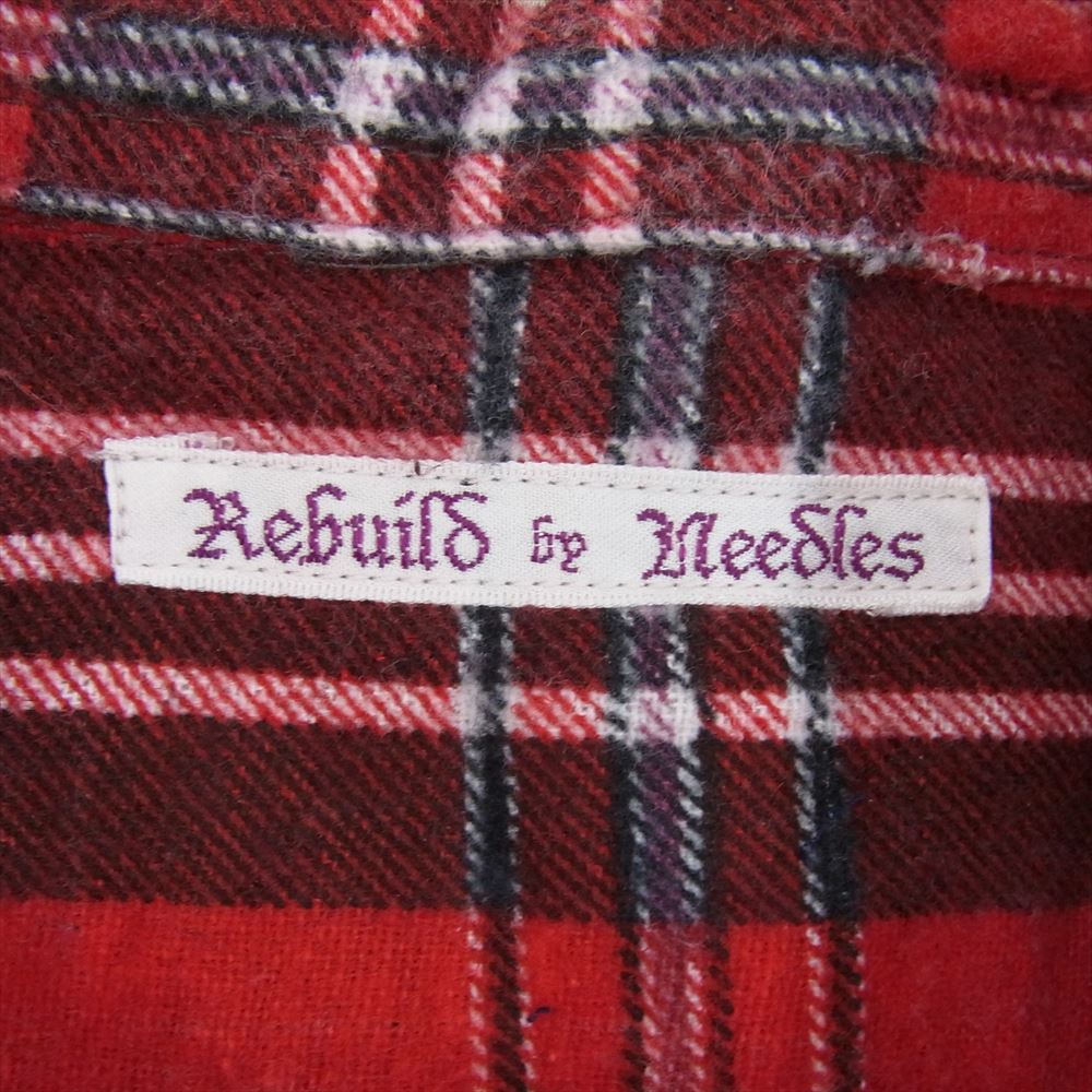 Needles ニードルス NS304 Rebuild By Needles リビルドバイ 再構築 フランネル チェック 長袖 シャツ レッド系【中古】