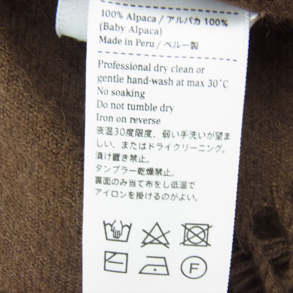 ザイノウエブラザーズ アルパカウール フリンジ マフラー  ブラウン系【中古】