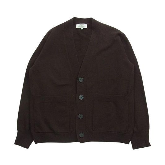 スタジオニコルソン SNM-773 AIRE ENGLISH LAMBSWOOL 7GG CARDIGAN イングリッシュ ラムウール カーディガン ダークブラウン系 M【中古】