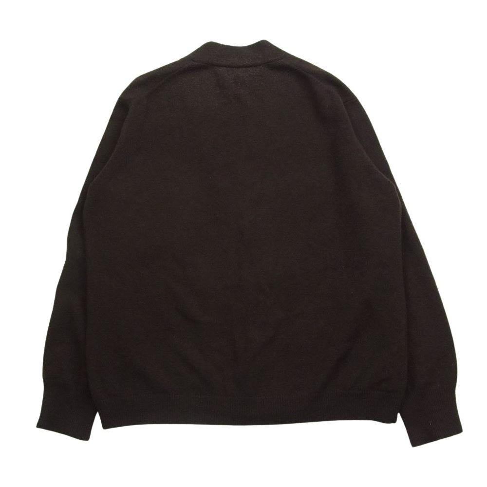 スタジオニコルソン SNM-773 AIRE ENGLISH LAMBSWOOL 7GG CARDIGAN イングリッシュ ラムウール カーディガン ダークブラウン系 M【中古】