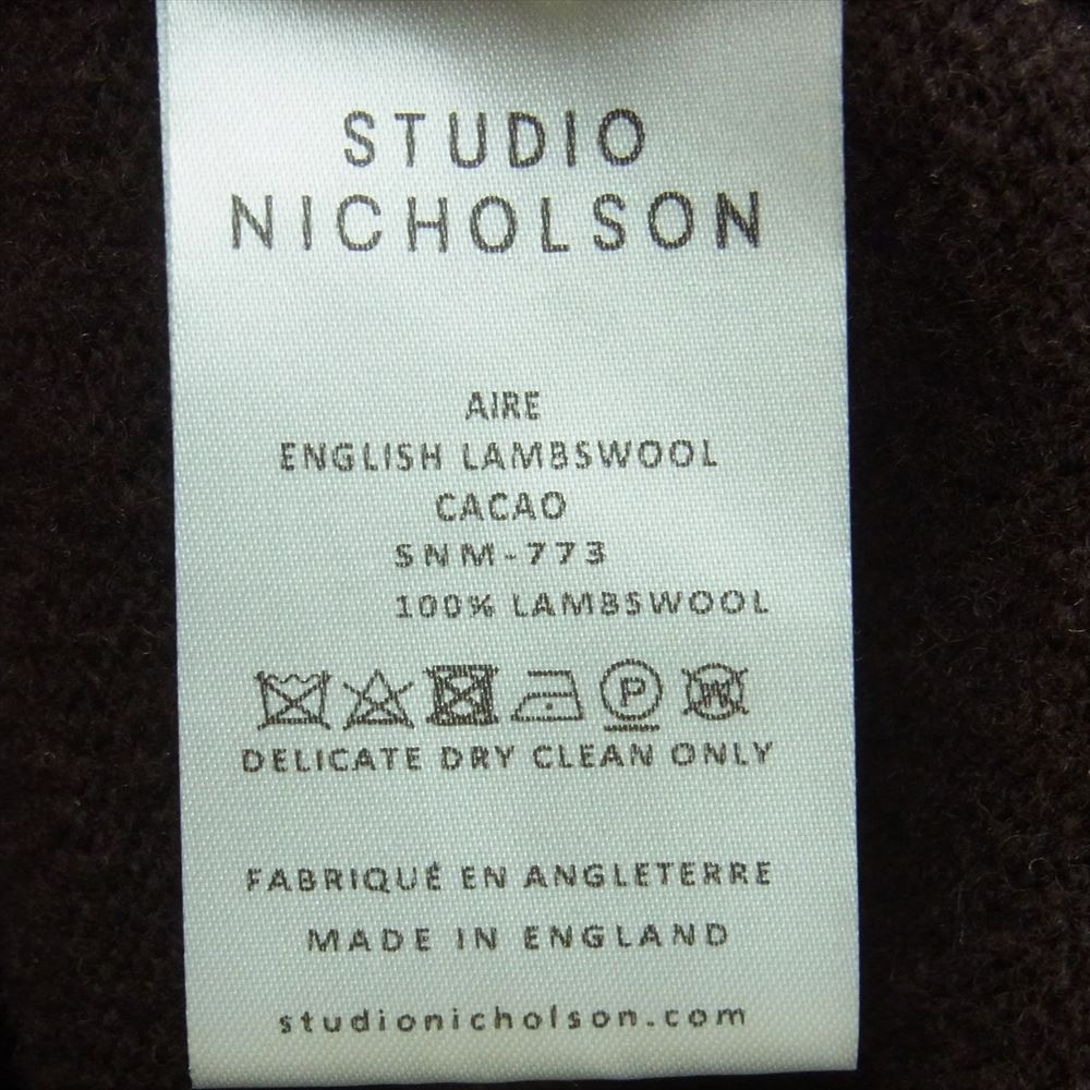 スタジオニコルソン SNM-773 AIRE ENGLISH LAMBSWOOL 7GG CARDIGAN イングリッシュ ラムウール カーディガン ダークブラウン系 M【中古】