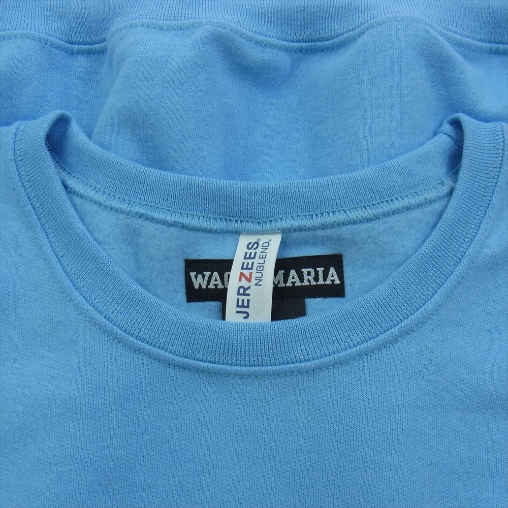 WACKO MARIA ワコマリア BOBMARLEY-WM-SS14  BOBMARLEY CREW NECK SWEAT SHIRT TYPE-４ ボブマーリー スウェット トレーナー ライトブルー系 XL【中古】