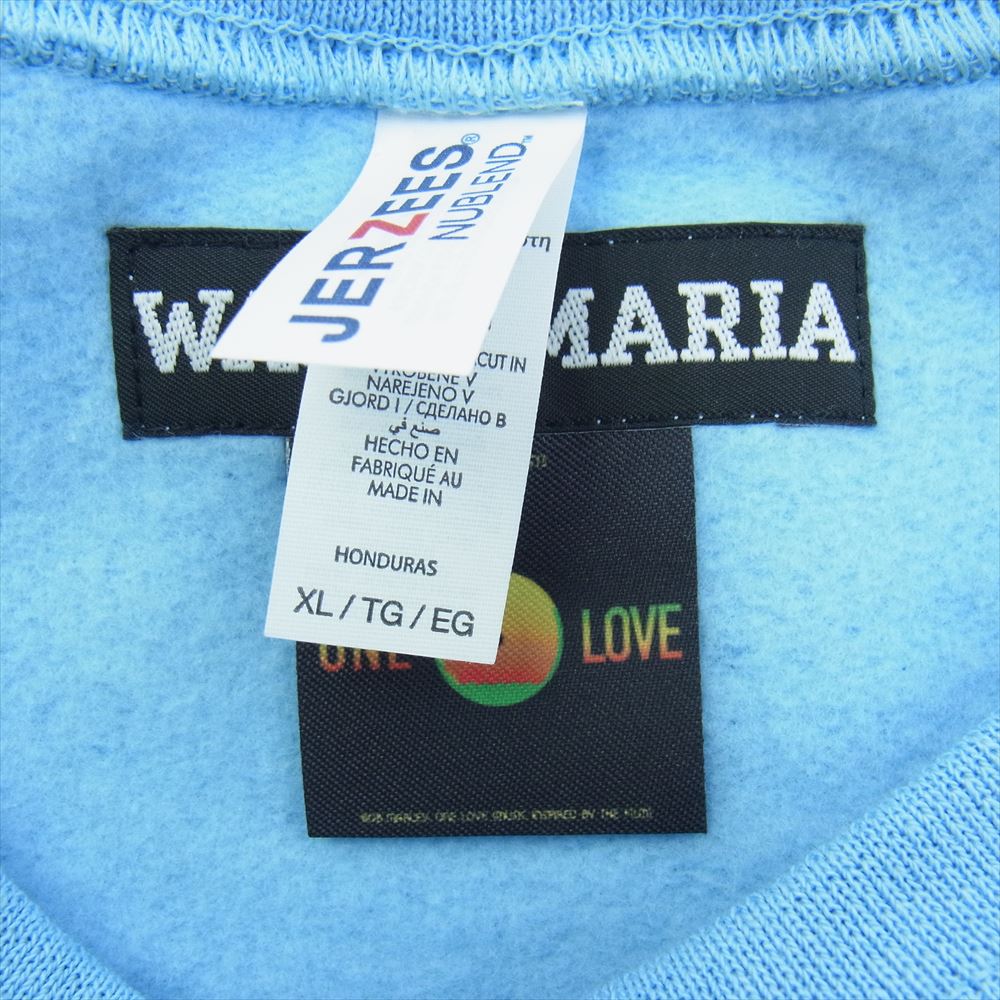 WACKO MARIA ワコマリア BOBMARLEY-WM-SS14  BOBMARLEY CREW NECK SWEAT SHIRT TYPE-４ ボブマーリー スウェット トレーナー ライトブルー系 XL【中古】