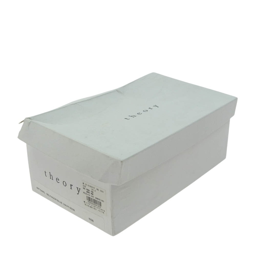 theory セオリー イタリア製 レザー ドレス シューズ ブラック系 ネイビー系 38【中古】