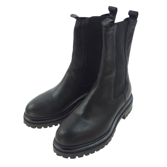 スタジオウノ イタリア製 サイドゴア チェルシー ブーツ ブラック系 38【中古】