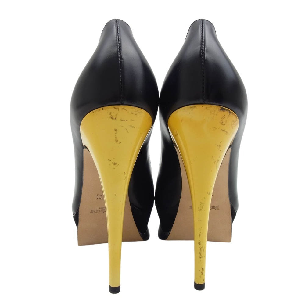 Yves Saint Laurent rive gauche イヴサンローランリヴゴーシュ YSL パンプス ハイヒール ピンヒール ベルト付き ブラック系 37【中古】
