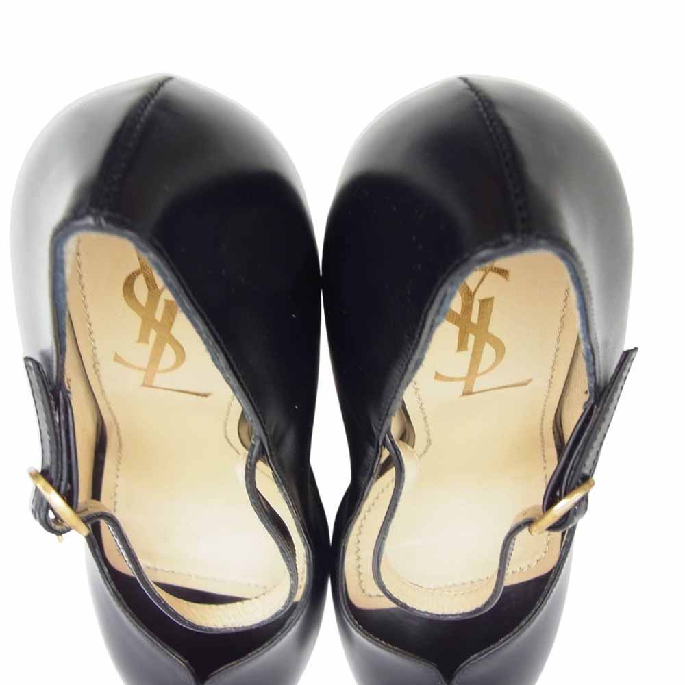 Yves Saint Laurent rive gauche イヴサンローランリヴゴーシュ YSL パンプス ハイヒール ピンヒール ベルト付き ブラック系 37【中古】