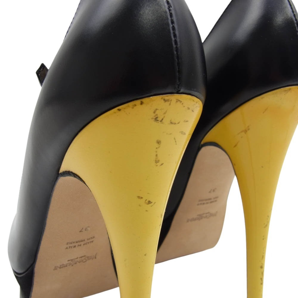 Yves Saint Laurent rive gauche イヴサンローランリヴゴーシュ YSL パンプス ハイヒール ピンヒール ベルト付き ブラック系 37【中古】