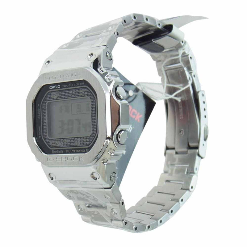 CASIO G-SHOCK カシオ ジーショック GMW-B5000D-1JF 5000 SERIES FULL METAL タフソーラー マルチバンド6 Bluetooth 腕時計 リストウォッチ シルバー系【新古品】【未使用】【中古】