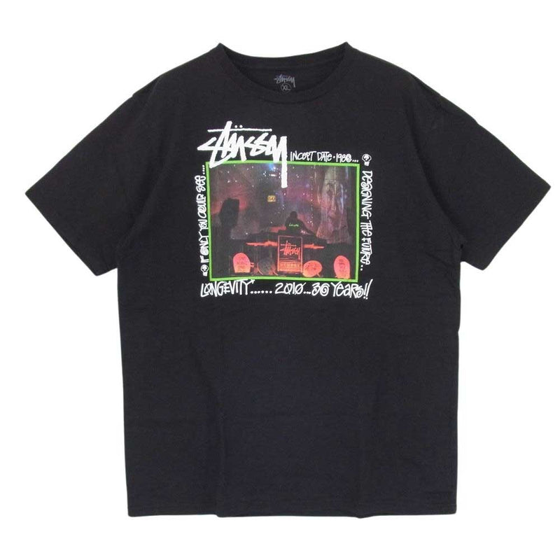 STUSSY ステューシー 30周年記念 30th Leilow レイロウ フォト プリント Tシャツ ブラック系 XL【中古】