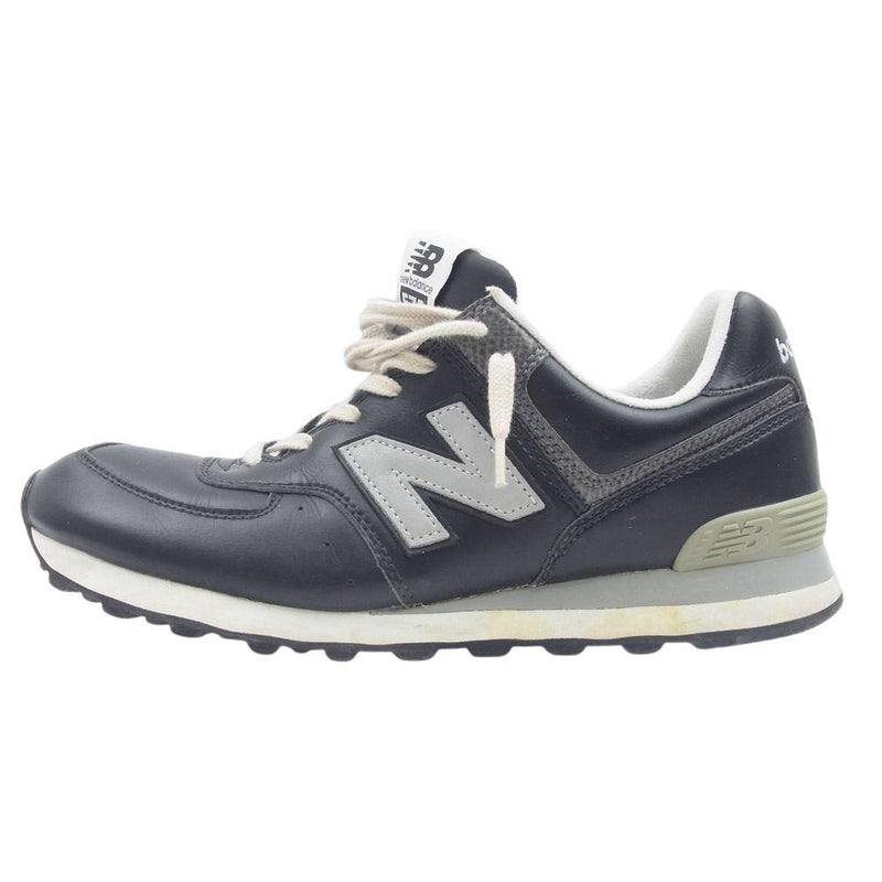 NEW BALANCE ニューバランス M574BKJ レザー ローカット スニーカー ブラック ブラック系 28cm【中古】