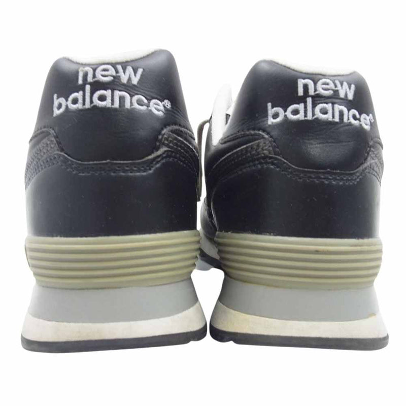 NEW BALANCE ニューバランス M574BKJ レザー ローカット スニーカー ブラック ブラック系 28cm【中古】